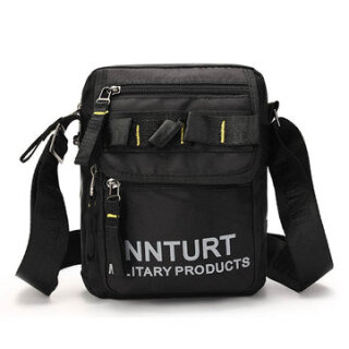 Military Shoulder Multipocket Bag Μαύρο