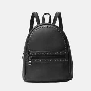 Studded Decor Pocket Front Mini Backpack Μαύρο