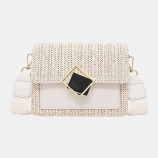 Straw shoulder bag in the shape of summer White